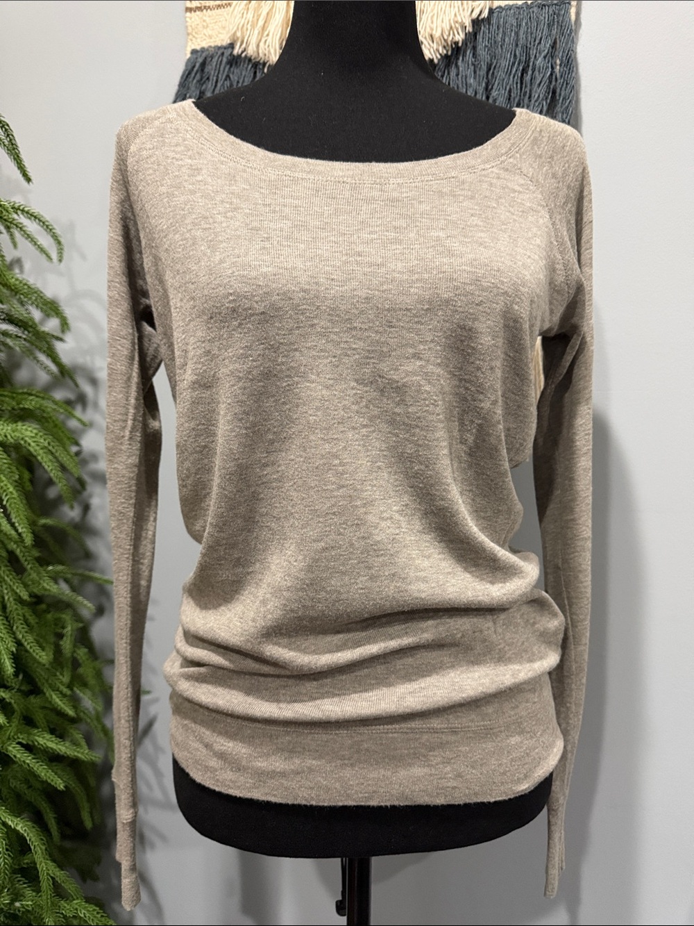 J.Crew Womens Gray Wool Blend Scoop Neck Lightweight Sweater Long Sleeve Small